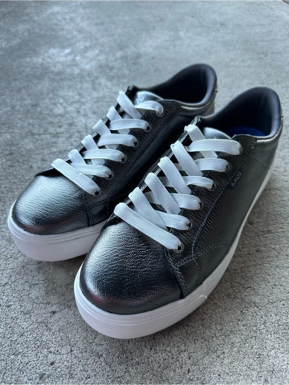 Keds Park Silver Metallic Low-Top Sneakers